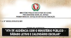 Sábado Letivo e Calendário Escolar: APEOC, Ministério Público e SEDUC