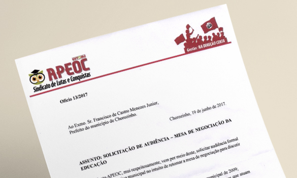 Chorozinho: Sindicato APEOC cobra nova Mesa de Negociação com Prefeitura