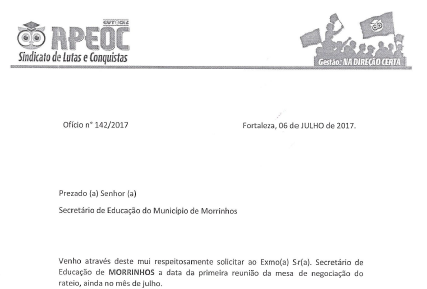 Morrinhos: Comissão Municipal protocola ofício cobrando rateio do Fundeb 2016