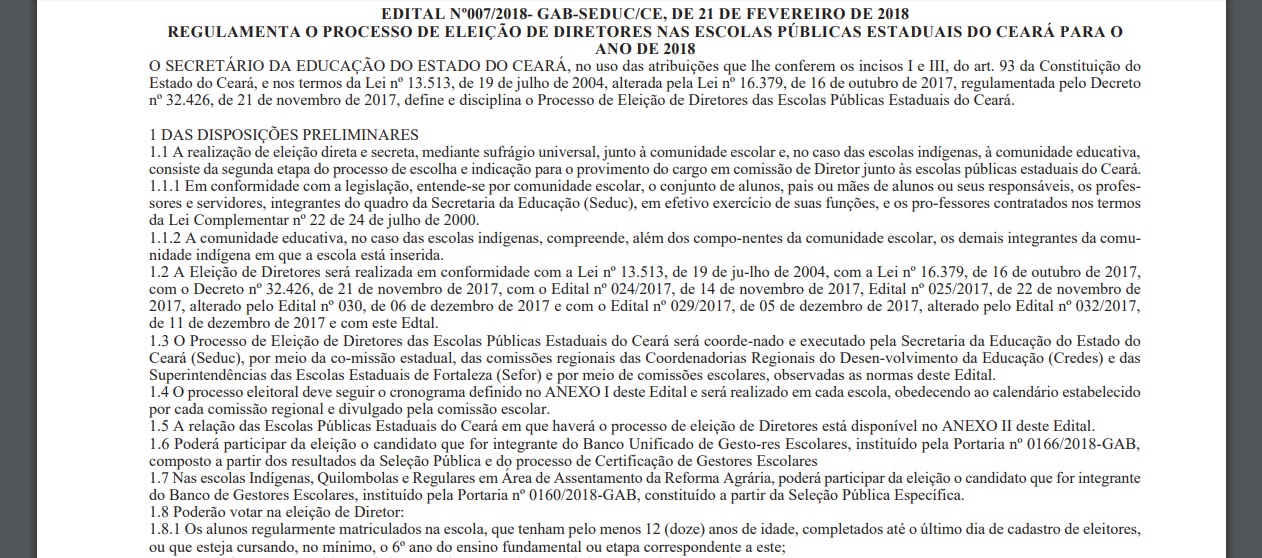 Eleição de diretores: Seduc lança edital com regulamento
