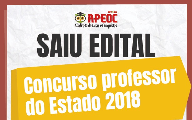 SAIU O EDITAL: Concurso para Professor do Estado terÃ¡ 2.500 vagas