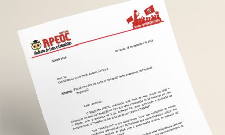 Sindicato APEOC entrega Plataforma da Educação para os candidatos ao Governo do Ceará