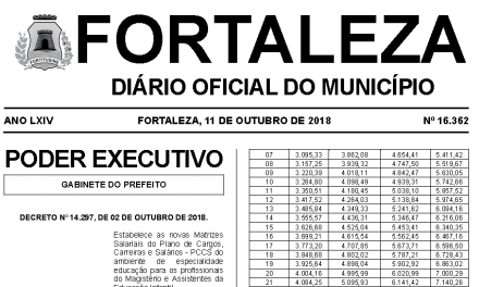 FORTALEZA: Profissionais do Magistério terão reajuste de 1,86% em Novembro