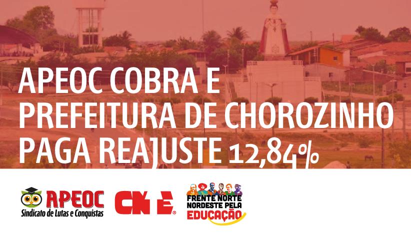 CHOROZINHO: SINDICATO APEOC COBRA E MUNICÍPIO APROVA REAJUSTE DE 12,84% PARA OS PROFESSORES