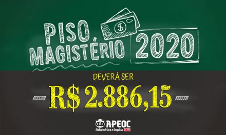 REAJUSTE DO PISO NACIONAL DO MAGISTÉRIO DEVERÁ SER DE 12,84% EM 2020