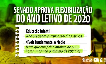 AGÊNCIA SENADO: APROVADA MP QUE DESOBRIGA ESCOLAS A CUMPRIR A QUANTIDADE DE DIAS LETIVOS EM 2020