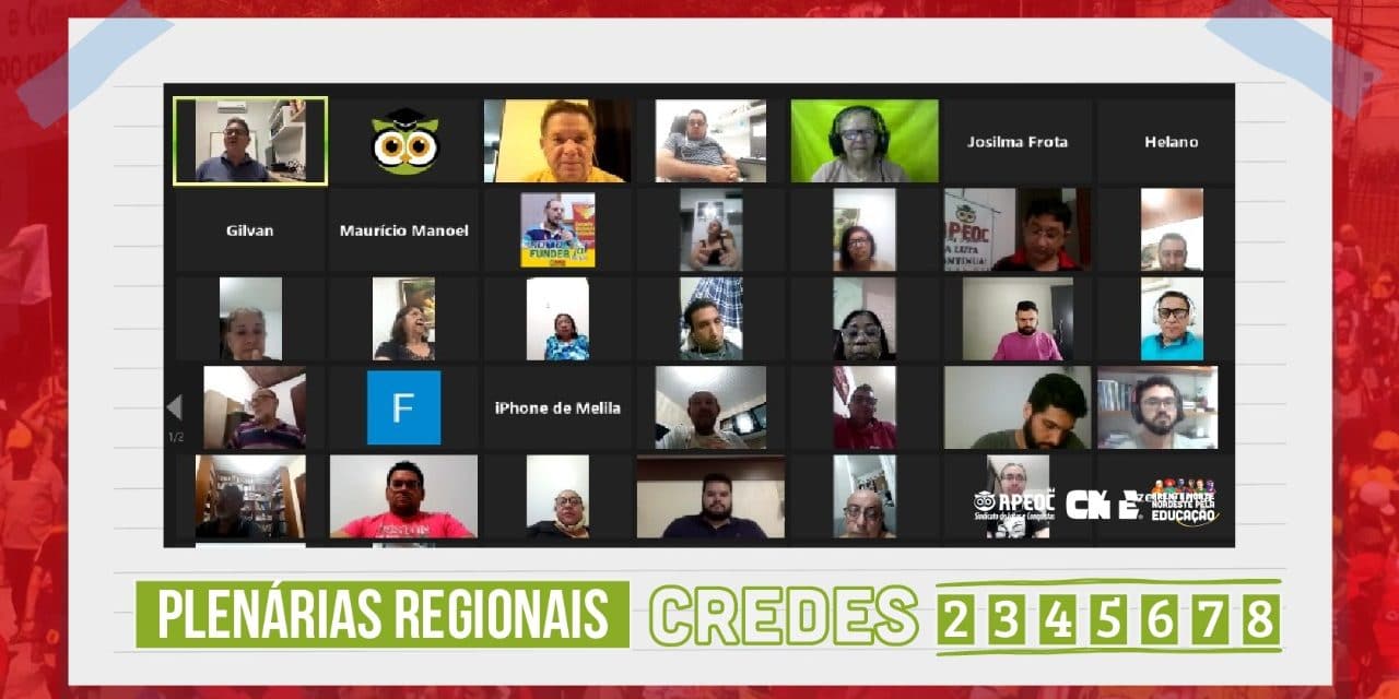 PLENÁRIA REGIONAL DA APEOC DEBATE CONJUNTURA, RETORNO ÀS AULAS PRESENCIAIS E CAMPANHA SALARIAL 2020 COM A CATEGORIA