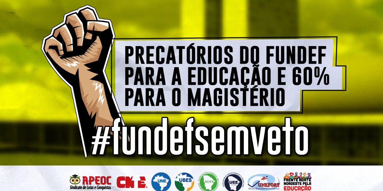 TIRA A MÃO. É DA EDUCAÇÃO! <br><h3>Juntos, lutaremos para derrubar o veto presidencial que é contra a subvinculação dos 60% dos Precatórios do FUNDEF para o Magistério</h3> 
