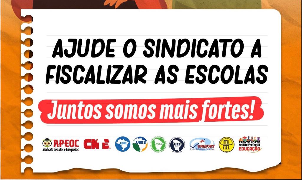 AJUDE O SINDICATO A FISCALIZAR AS ESCOLAS. FAÇA SUA PARTE!