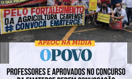 APEOC NA MÍDIA: JORNAL O POVO – PROFESSORES E APROVADOS NO CONCURSO DA EMATERCE PEDEM CONVOCAÇÃO DURANTE LIVES DO GOVERNADOR