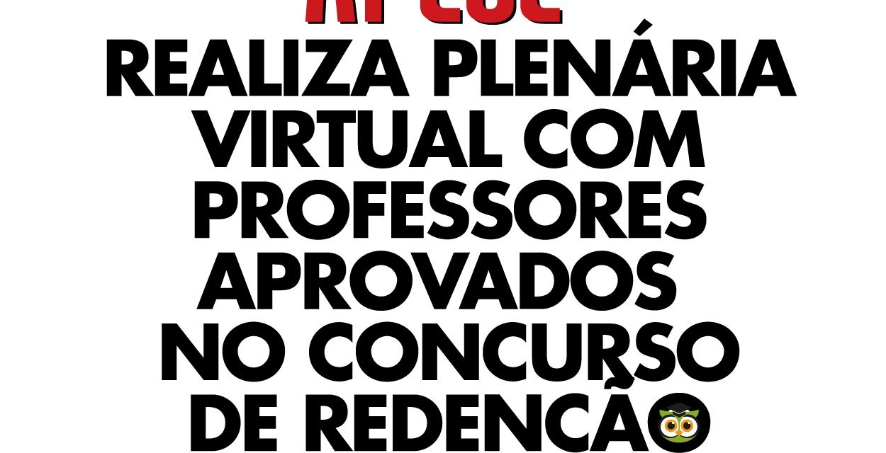 APEOC REALIZA PLENÁRIA VIRTUAL COM PROFESSORES APROVADOS NO CONCURSO DE REDENÇÃO