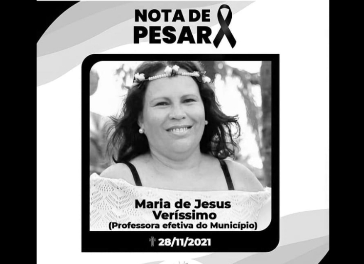 NOTA DE PESAR: PROFESSORA MARIA DE JESUS VERÍSSIMO