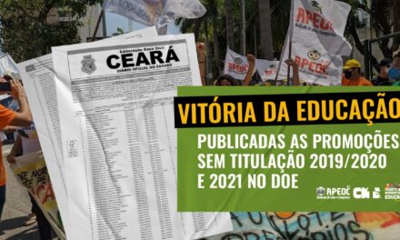 VITÓRIA DA EDUCAÇÃO: PUBLICADAS AS PROMOÇÕES SEM TITULAÇÃO 2019/2020 E 2021 NO DOE