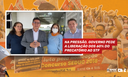 NA PRESSÃO, GOVERNO PEDE A LIBERAÇÃO DOS 60% DO PRECATÓRIO AO STF