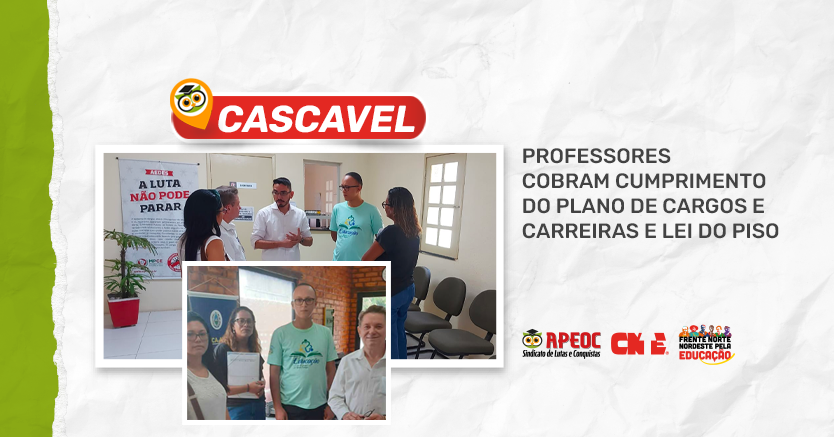 CASCAVEL: PROFESSORES COBRAM CUMPRIMENTO DO PLANO DE CARGOS E CARREIRAS E LEI DO PISO