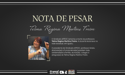 NOTA DE PESAR: TELMA REGINA MARTINS FREIRE