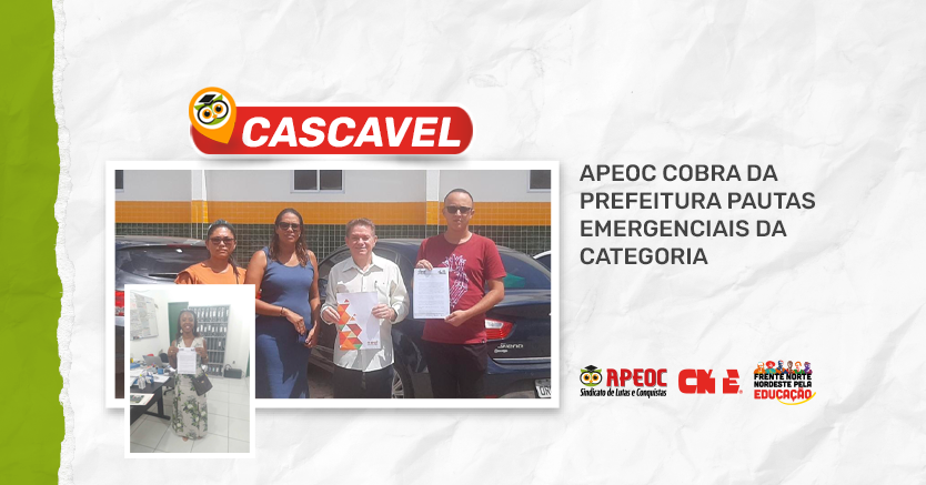 CASCAVEL: APEOC COBRA DA PREFEITURA PAUTAS EMERGENCIAIS DA CATEGORIA