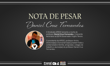 NOTA DE PESAR: PROFESSOR DANIEL CRUZ FERNANDES