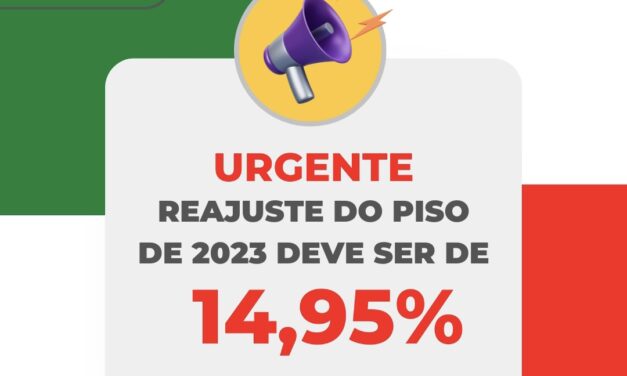 REAJUSTE DO PISO 2023 DEVE SER DE 14,95%
