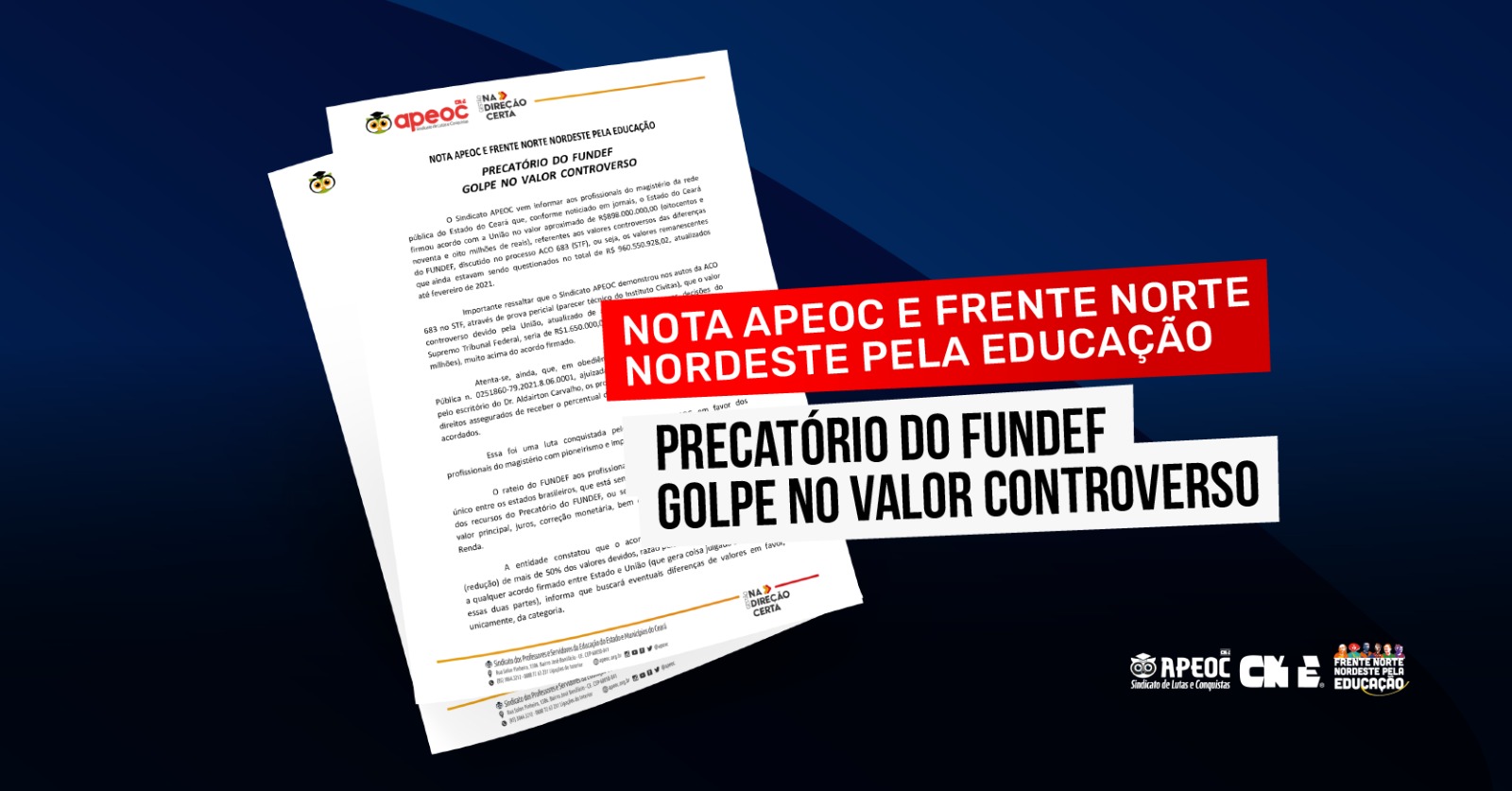 Direção da APEOC cobra audiência com a SEPLAG - Sindicato APEOC