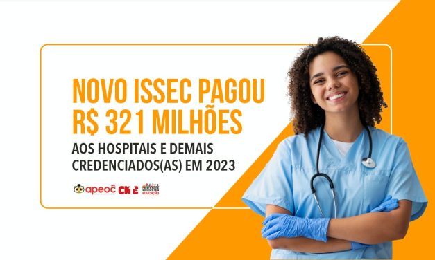 NOVO ISSEC PAGOU R$ 321 MILHOES AOS HOSPITAIS E DEMAIS CREDENCIADOS(AS) EM 2023