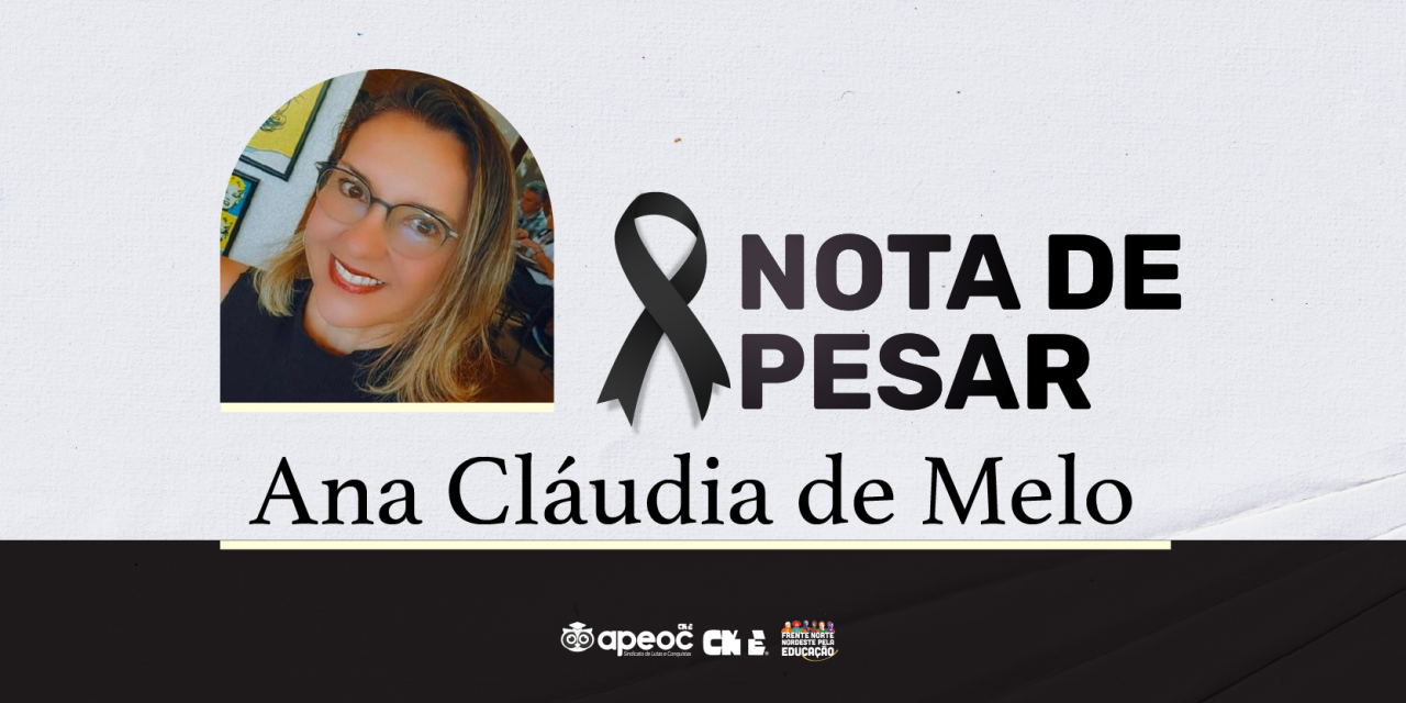 NOTA PESAR: PROFESSORA ANA CLÁUDIA DE MELO PEREIRA