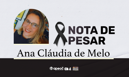 NOTA PESAR: PROFESSORA ANA CLÁUDIA DE MELO PEREIRA