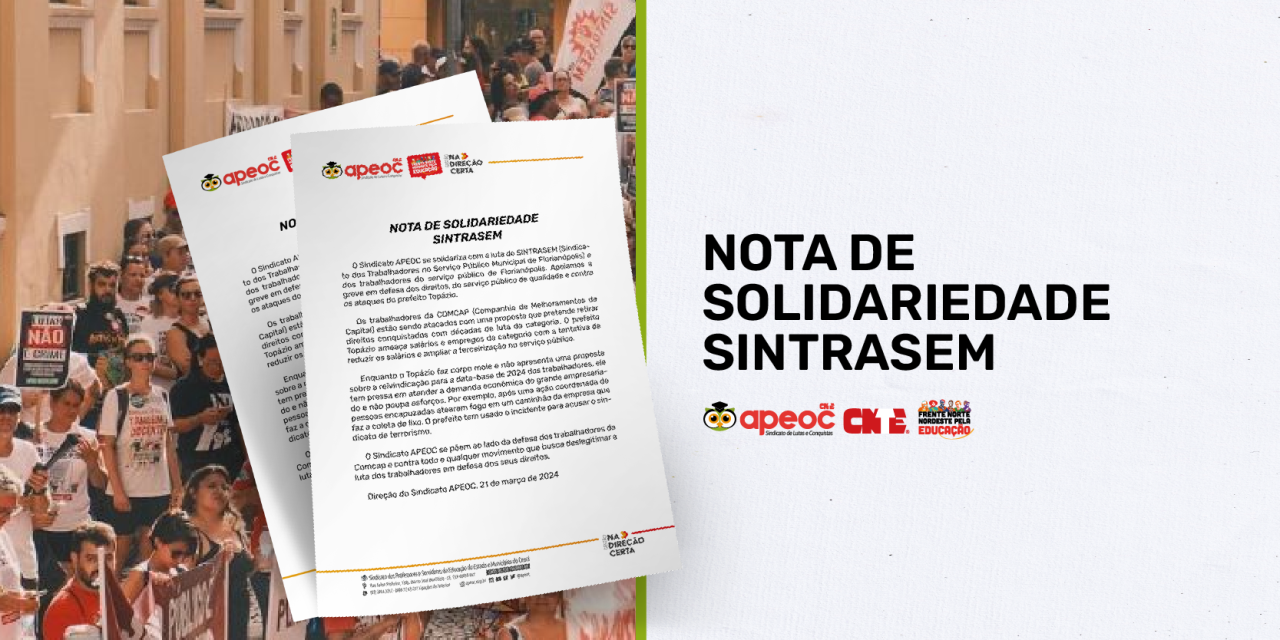 NOTA DE SOLIDARIEDADE • SINTRASEM