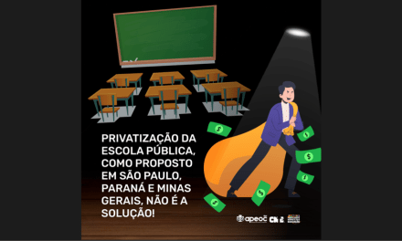 NOTA APEOC/CNTE: A PRIVATIZAÇÃO DA GESTÃO ESCOLAR, MEDIDA QUE SE ENCONTRA EM ESTÁGIO AVANÇADO NOS ESTADOS DO PARANÁ E DE SÃO PAULO, NÃO É SOLUÇÃO PARA OS PROBLEMAS DA EDUCAÇÃO
