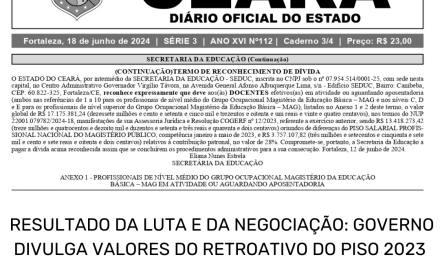 RESULTADO DA LUTA E DA NEGOCIAÇÃO: GOVERNO DIVULGA VALORES DO RETROATIVO DO PISO 2023