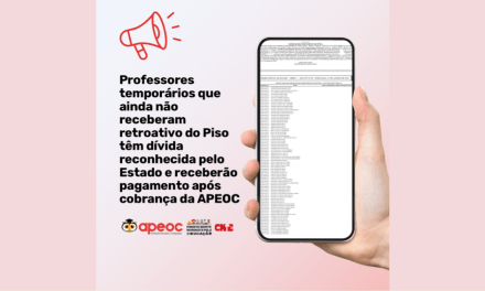 PROFESSORES TEMPORÁRIOS QUE AINDA NÃO RECEBERAM RETROATIVO DO PISO TÊM DÍVIDA RECONHECIDA PELO ESTADO E RECEBERÃO PAGAMENTO APÓS COBRANÇA DA APEOC
