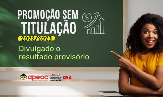 DIVULGADO RESULTADO PROVISÓRIO DA PROMOÇÃO SEM TITULAÇÃO 2023