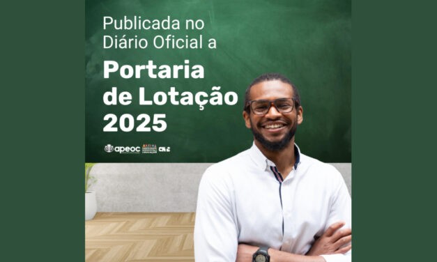 PUBLICADA NO DIÁRIO OFICIAL A PORTARIA DE LOTAÇÃO 2025