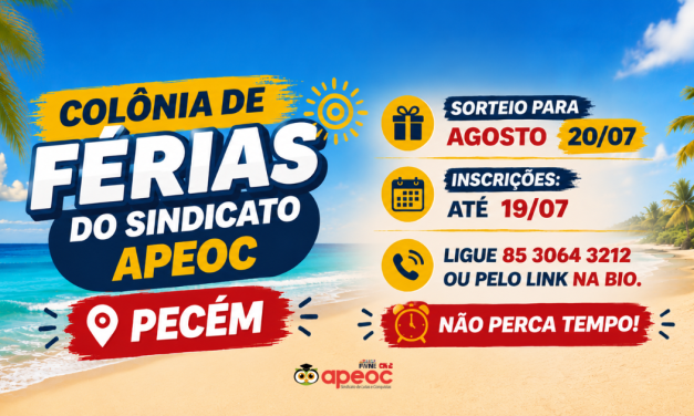 COLÔNIA DE FÉRIAS DO PECÉM | SORTEIO AGOSTO