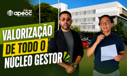 SINDICATO APEOC PROTOCOLA OFÍCIO SOLICITANDO A INSTALAÇÃO DA COMISSÃO DE VALORIZAÇÃO DOS GESTORES ESCOLARES